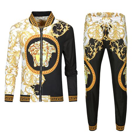 versace black gold shirt|versace tracksuit.